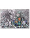Modern painting for living room triptych - Egyptian pharaoh scarab | FEEBY