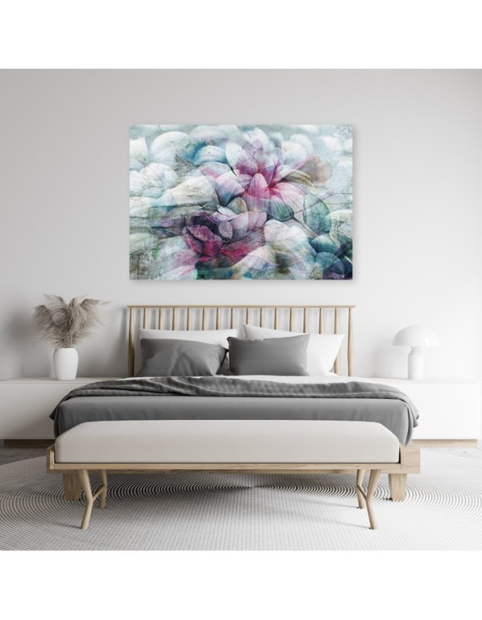 Modern Canvas painting for room - Flowers on concrete background | FEEBY
