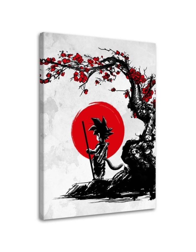 Canvas prints for young people - Anime manga Goku and the red moon | FEEBY
