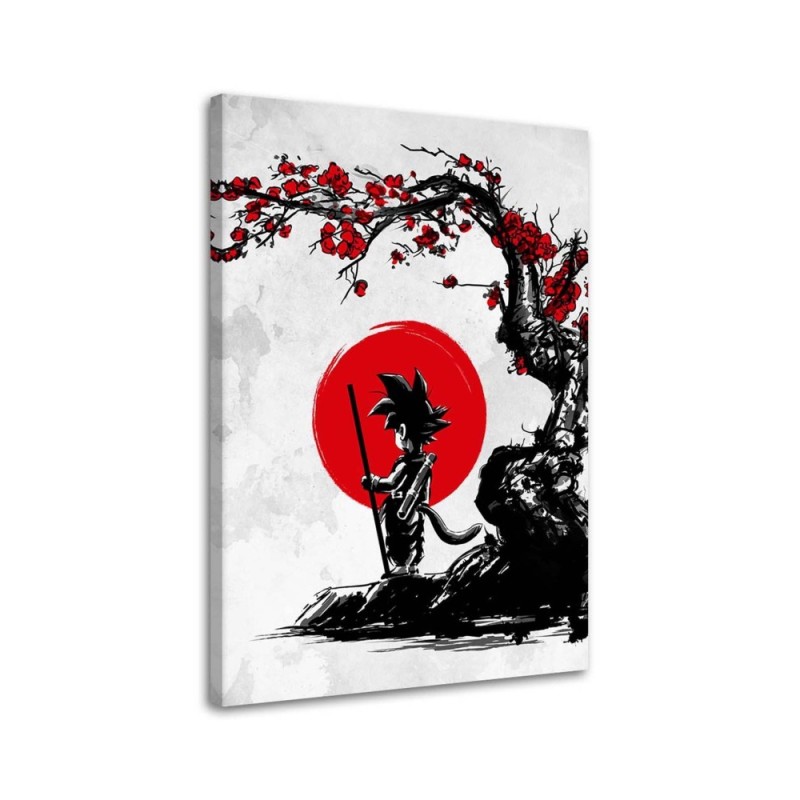 Canvas prints for young people - Anime manga Goku and the red moon | FEEBY