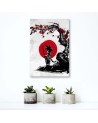 Canvas prints for young people - Anime manga Goku and the red moon | FEEBY