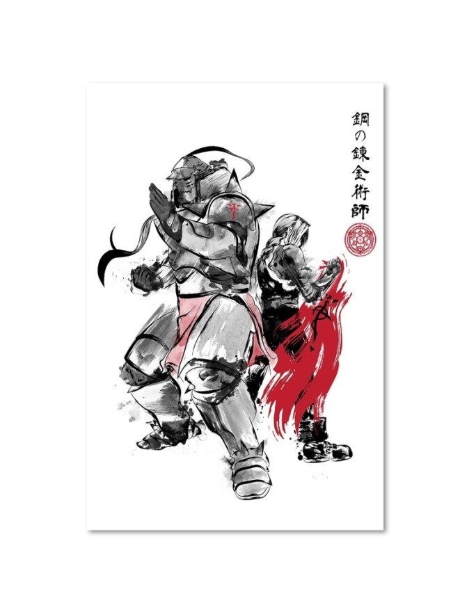 Illustration Canvas painting - Fullmetal Alchemist: Brotherhood Sumi-e | FEEBY