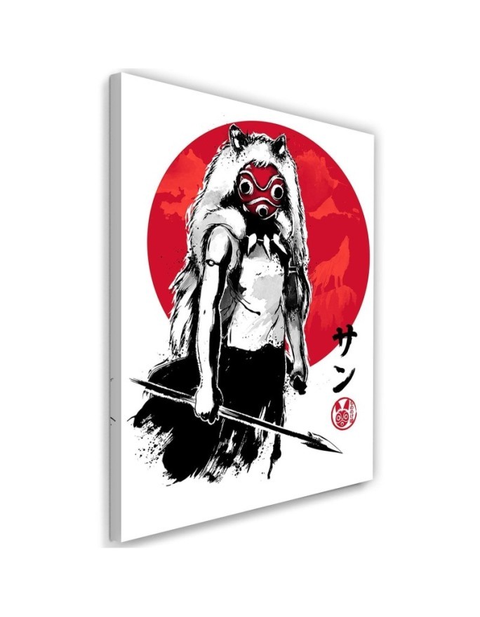 Teenage Canvas painting for room - Princess Mononoke sumi-e | FEEBY