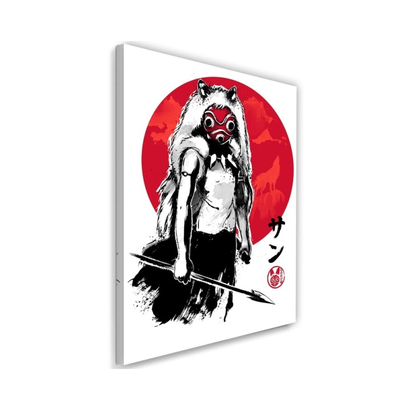 Teenage Canvas painting for room - Princess Mononoke sumi-e | FEEBY