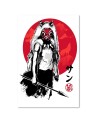 Teenage Canvas painting for room - Princess Mononoke sumi-e | FEEBY