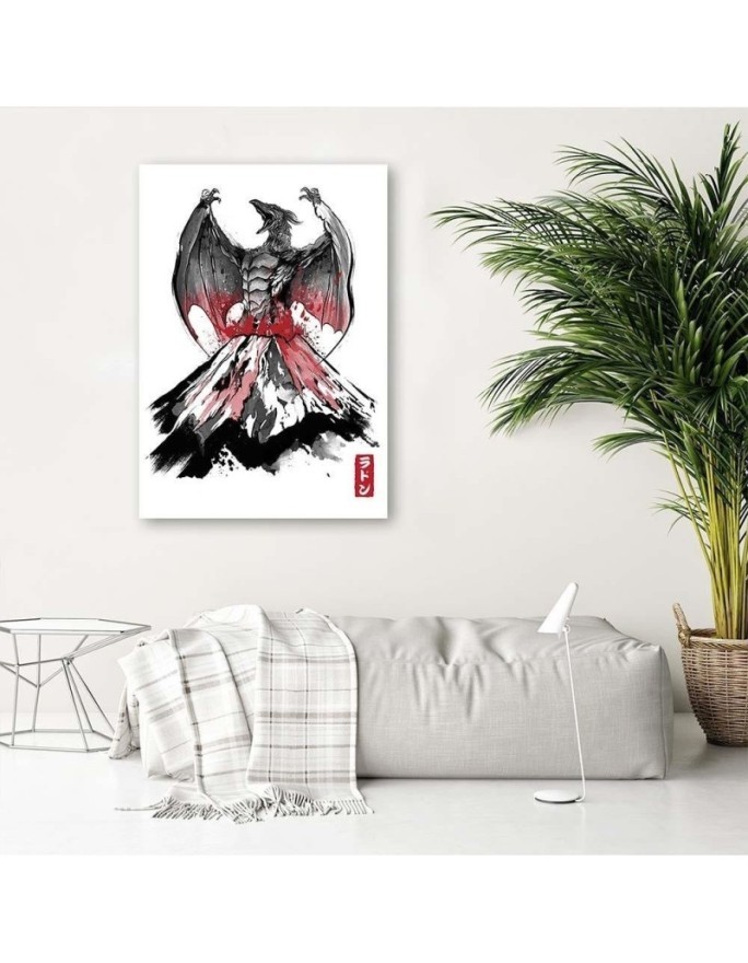 Illustration canvas print - Godzilla films Dr.Monekers | FEEBY