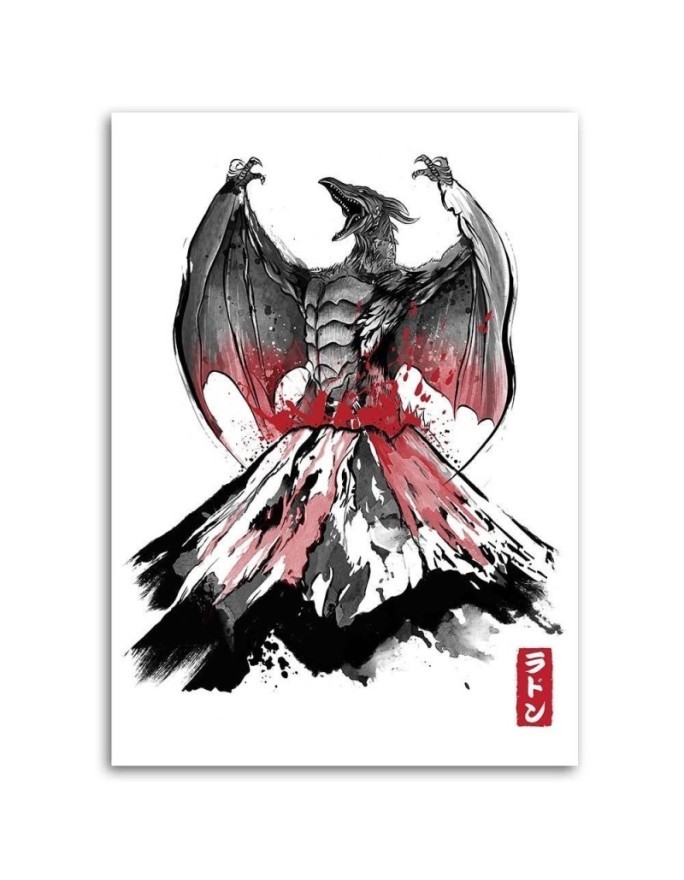 Illustration canvas print - Godzilla films Dr.Monekers | FEEBY