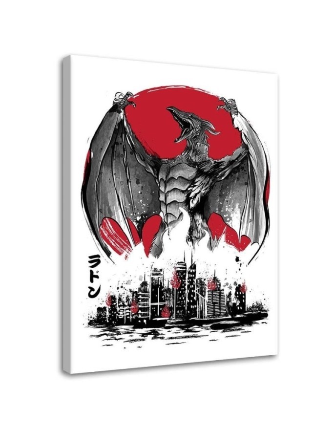 Canvas painting for wall - Anime Monster with wings sumi-e | FEEBY