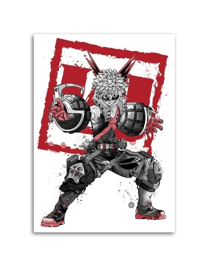 Canvas prints for teenager's room - Bakugo sumi-e Dr.Monekers | FEEBY