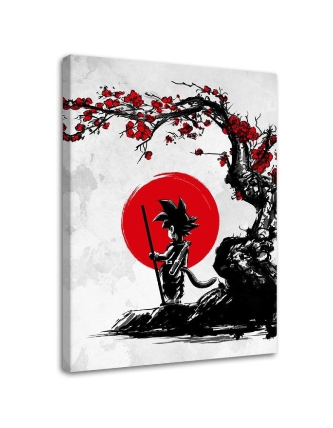 Youth Canvas painting - Son Goku under a red cherry tree DDJVigo | FEEBY