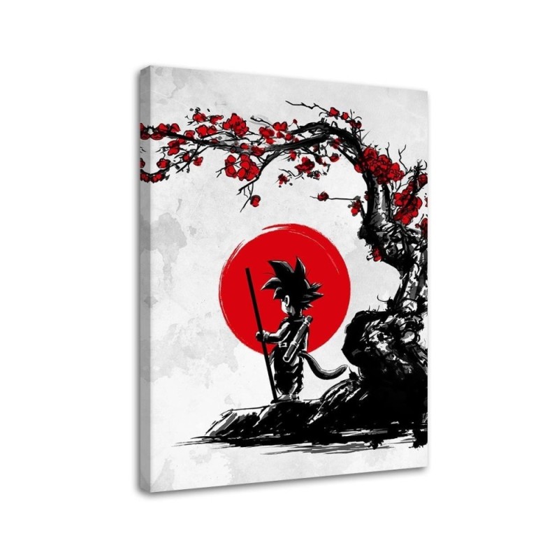 Youth Canvas painting - Son Goku under a red cherry tree DDJVigo | FEEBY