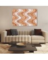 Large modern Canvas paintings for living room - Vertical wavy lines | FEEBY
