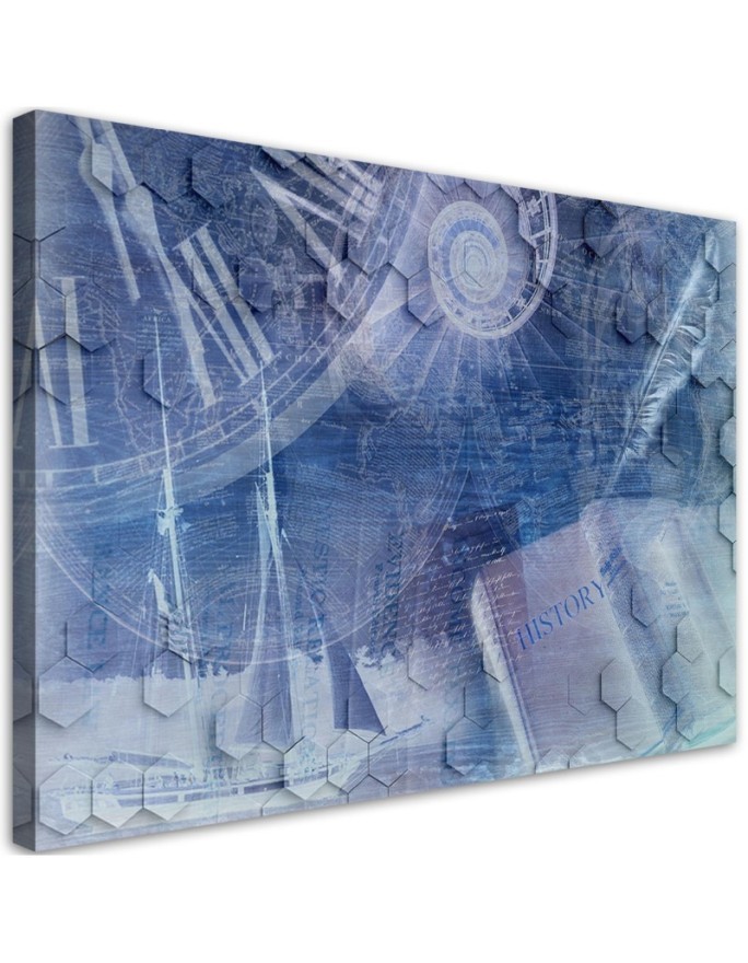 Canvas painting for wall - Clock time abstract | FEEBY