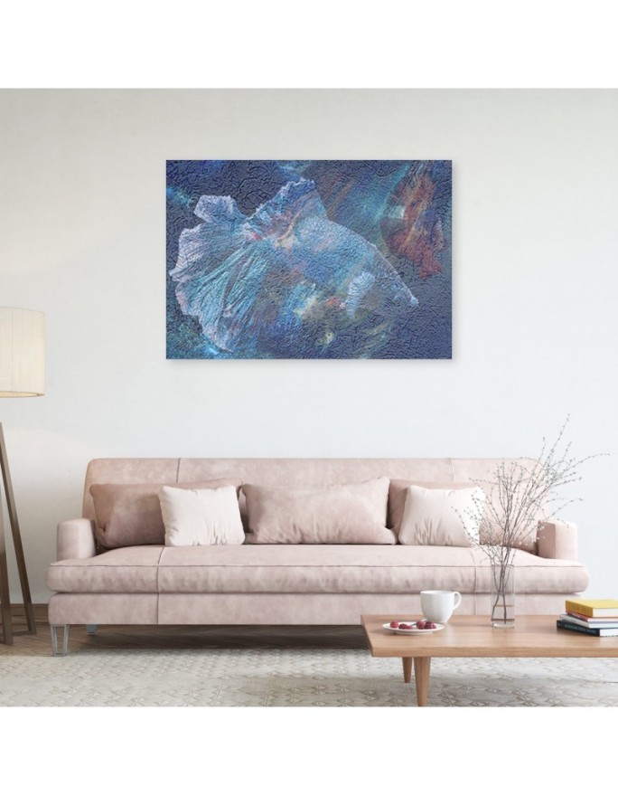Loft Canvas painting for wall - Blue flower abstract | FEEBY