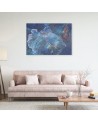 Loft Canvas painting for wall - Blue flower abstract | FEEBY