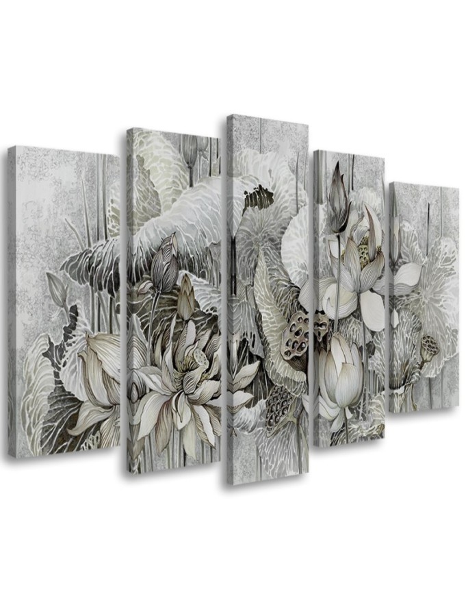 Large wall Canvas painting for living room, bedroom - Lotus Blossom | FEEBY