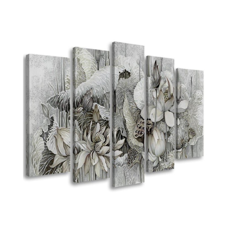 Large wall Canvas painting for living room, bedroom - Lotus Blossom | FEEBY