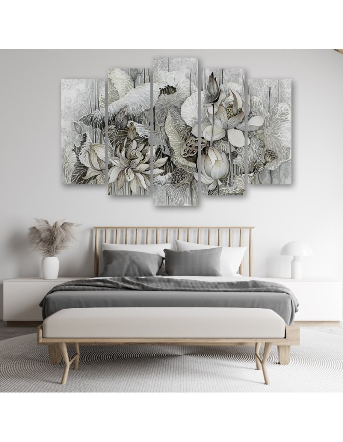 Large wall Canvas painting for living room, bedroom - Lotus Blossom | FEEBY