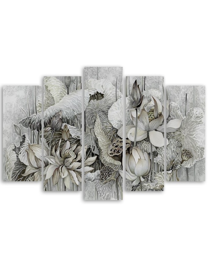 Large wall Canvas painting for living room, bedroom - Lotus Blossom | FEEBY