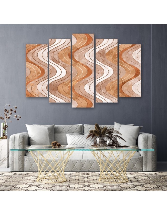 Modern decorative painting - Vertical wavy lines | FEEBY