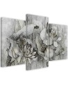 Triptych painting for living room - Lotus flowers | FEEBY