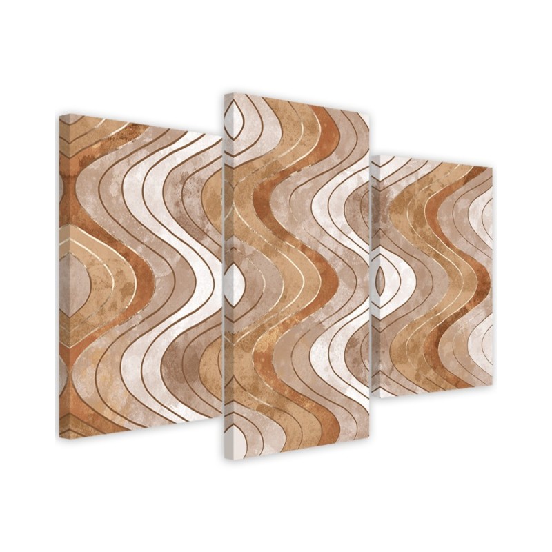 Modern 3-part painting - Vertical wavy lines | FEEBY