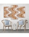 Modern 3-part painting - Vertical wavy lines | FEEBY