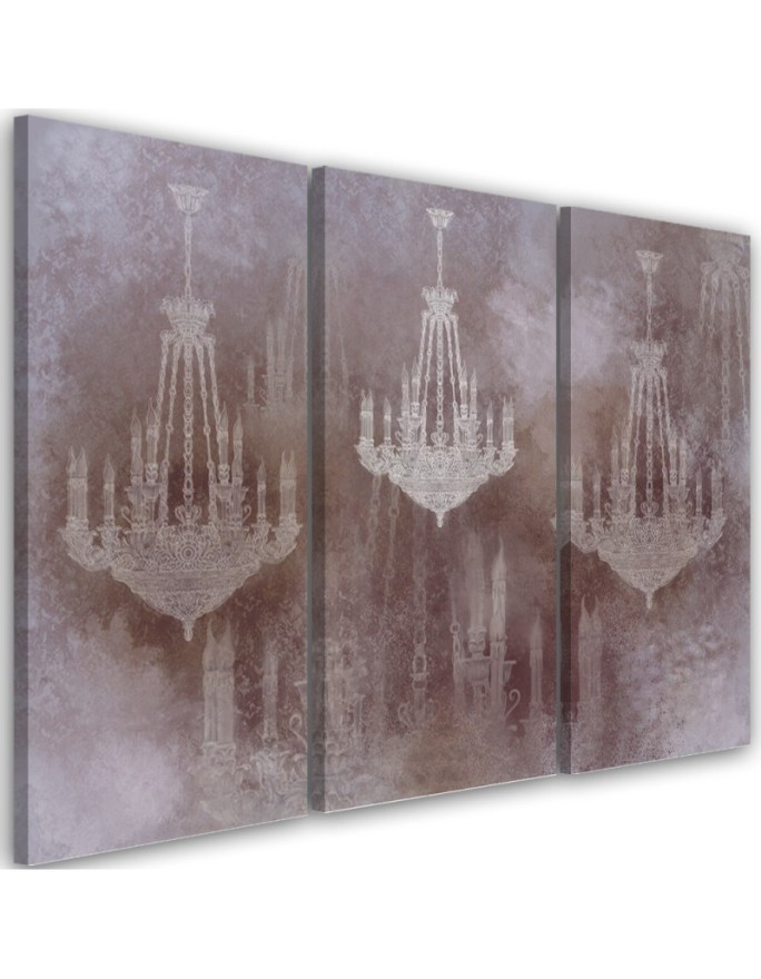 Retro chandeliers - Canvas paintings for living room for wall 3 parts | FEEBY
