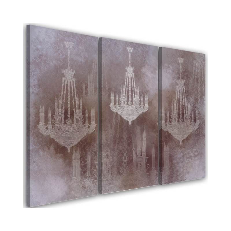 Retro chandeliers - Canvas paintings for living room for wall 3 parts | FEEBY