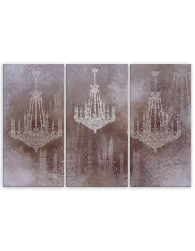 Retro chandeliers - Canvas paintings for living room for wall 3 parts | FEEBY
