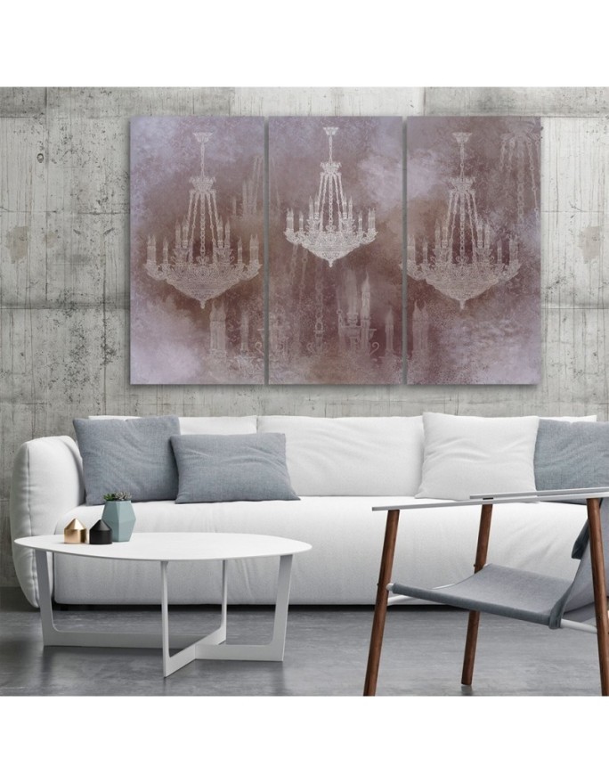 Retro chandeliers - Canvas paintings for living room for wall 3 parts | FEEBY