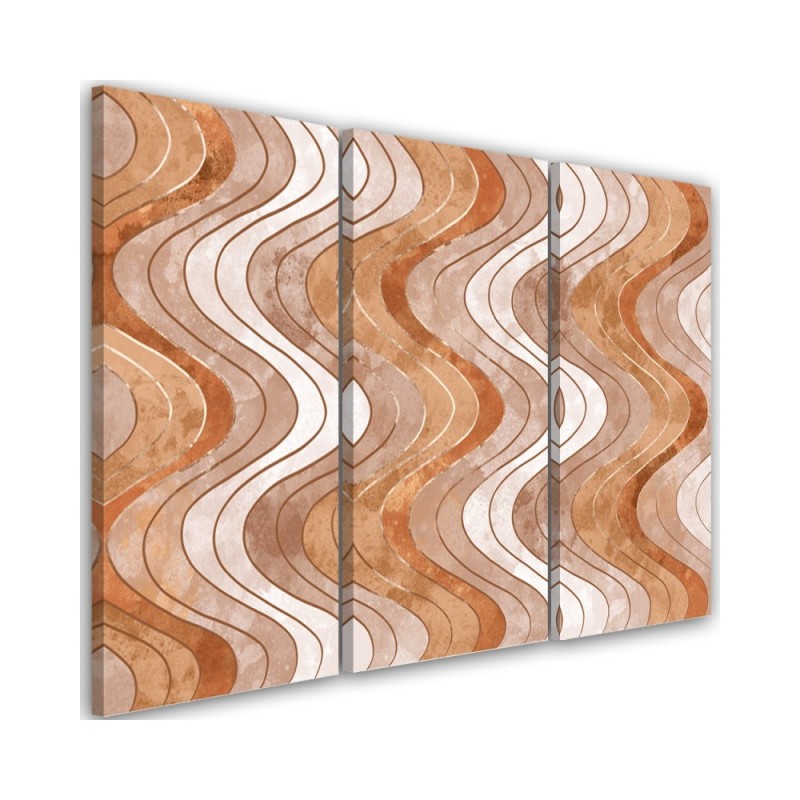 Modern triptych painting - Vertical wavy lines | FEEBY