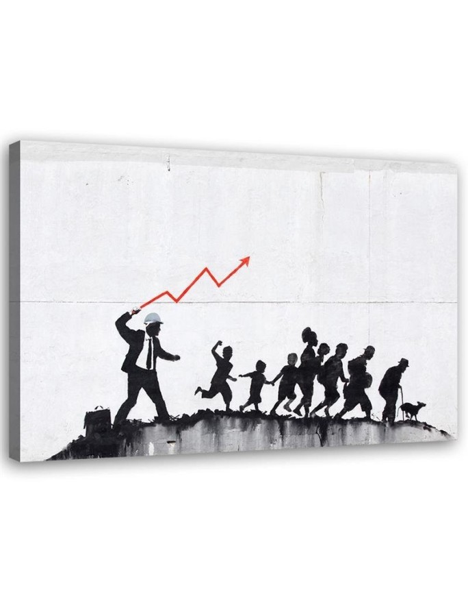 Canvas painting for teenager's room - Banksy Ecomonic politics | FEEBY