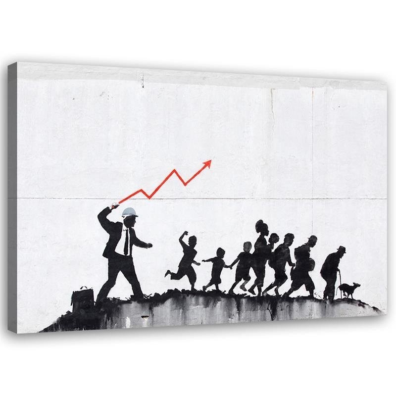 Canvas painting for teenager's room - Banksy Ecomonic politics | FEEBY