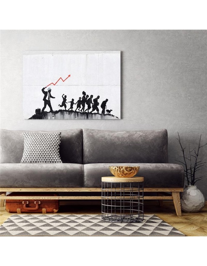 Canvas painting for teenager's room - Banksy Ecomonic politics | FEEBY