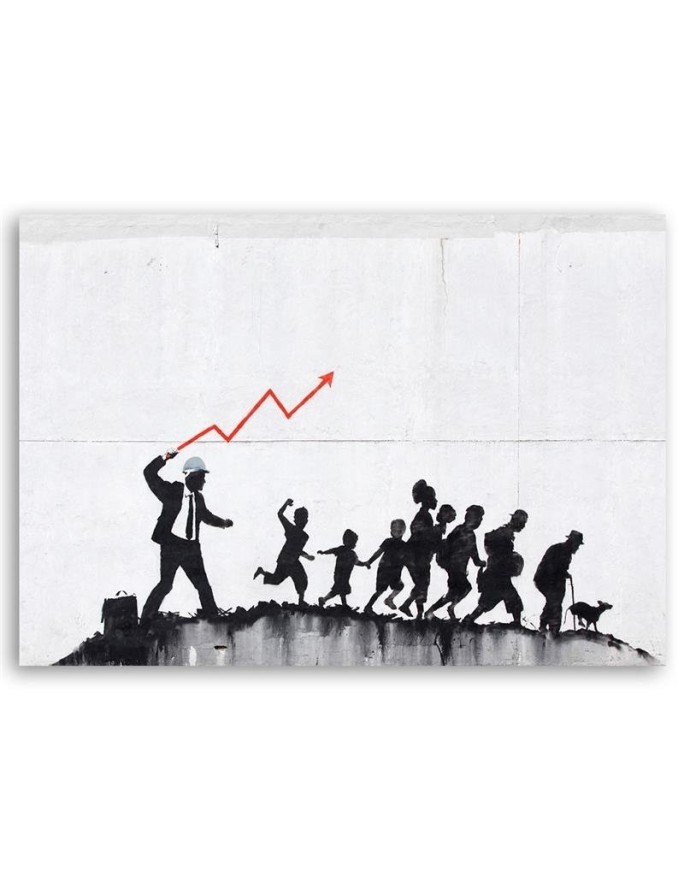 Canvas painting for teenager's room - Banksy Ecomonic politics | FEEBY