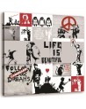 Canvas prints for a teenager's room - Banksy Street art collage | FEEBY