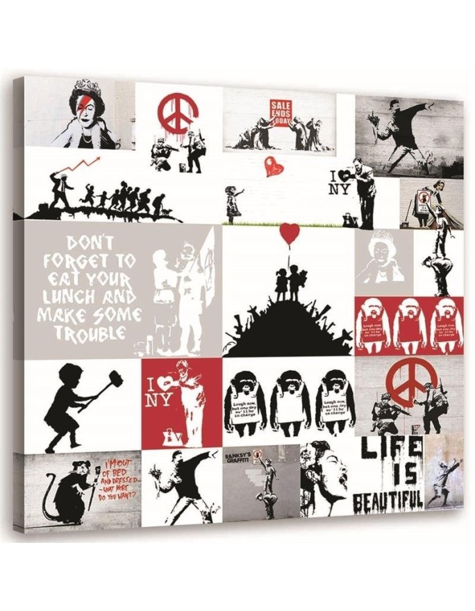 Canvas prints for teenager's room - Banksy Street Art mural | FEEBY