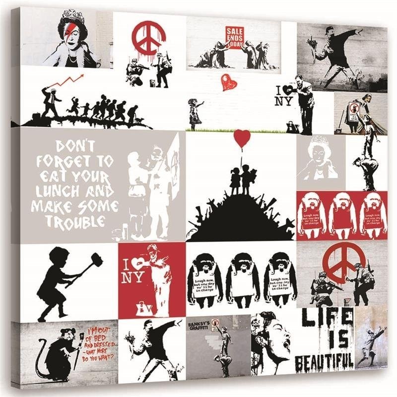 Canvas prints for teenager's room - Banksy Street Art mural | FEEBY