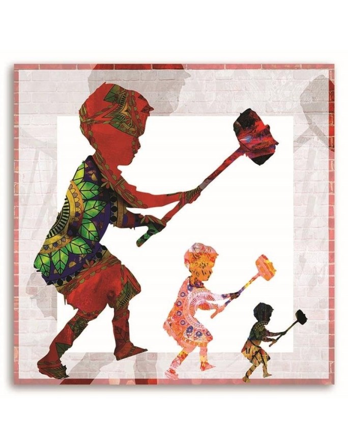Street art painting - Banksy Boy with a hammer | FEEBY