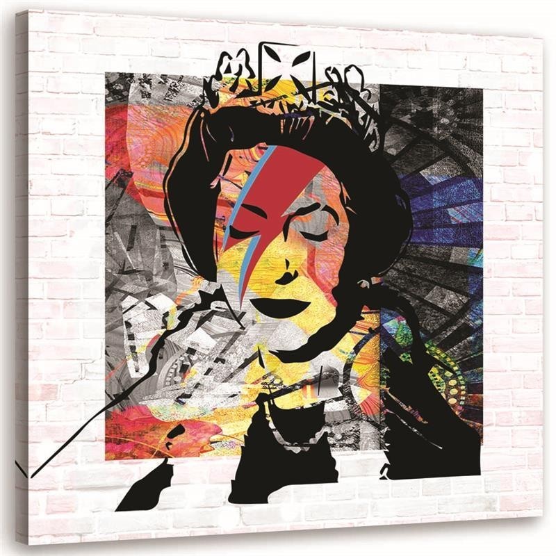 Wall art painting for a teenager's room - Banksy Queen of England | FEEBY
