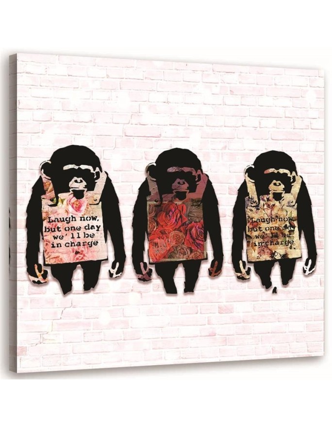 Canvas print Banksy 3 monkeys