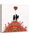 Graffiti painting for wall - Banksy mural of children on a hill | FEEBY