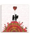 Graffiti painting for wall - Banksy mural of children on a hill | FEEBY