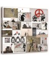 Banksy canvas paintings - Mural Collage Street Art | FEEBY
