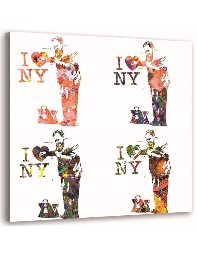 Wall art painting - Banksy mural I love New York 1-panel collage | FEEBY