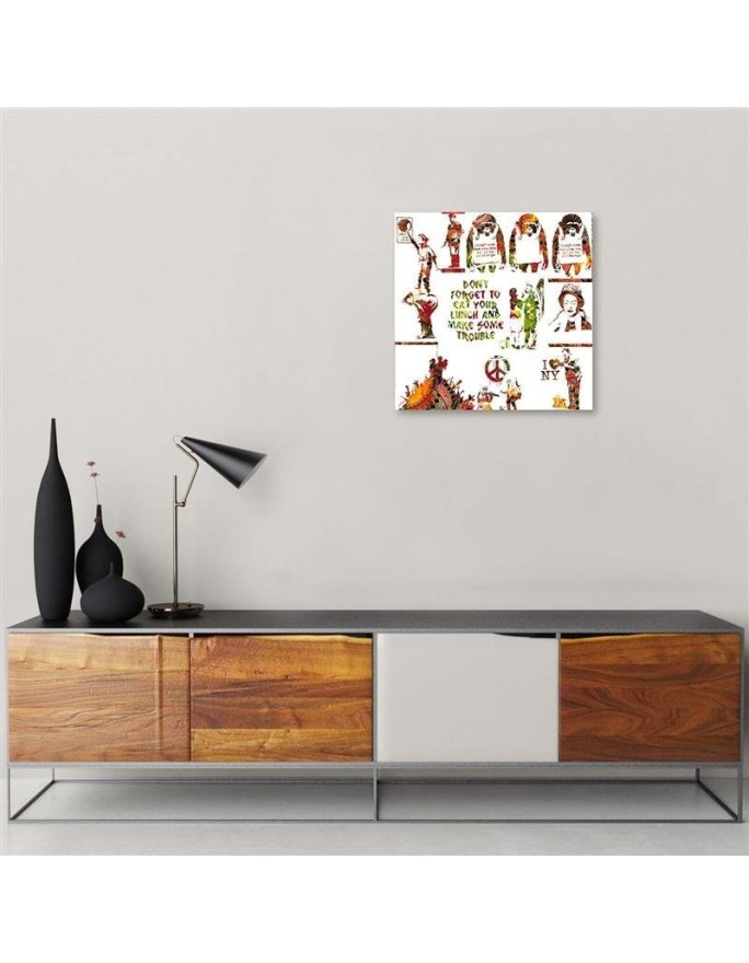 Banksy canvas painting for teenager - Mural collage of Street Art works | FEEBY
