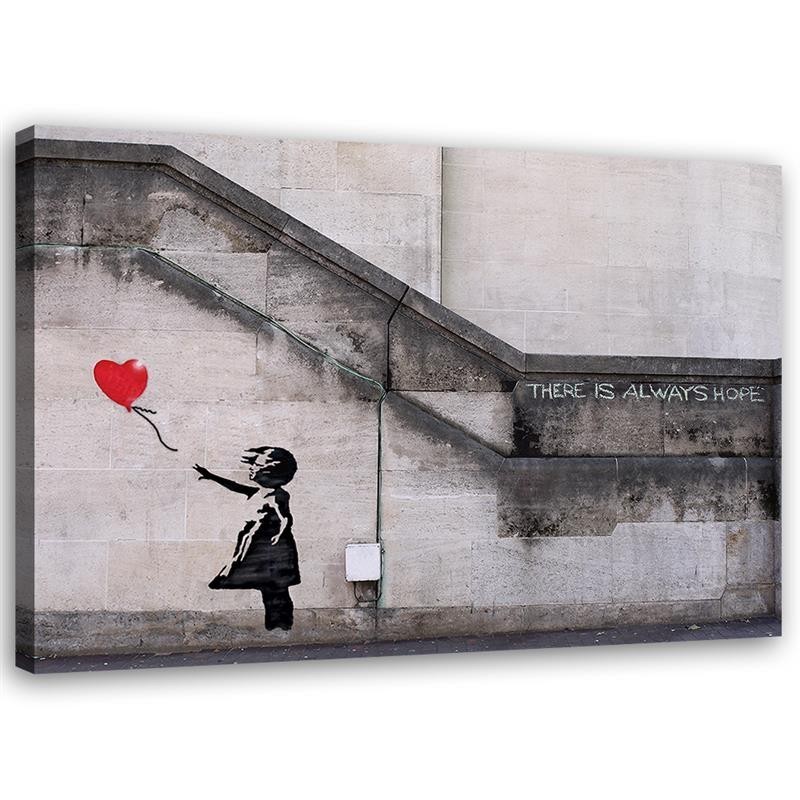 Youth wall art Canvas prints - Banksy mural Girl with balloon | FEEBY