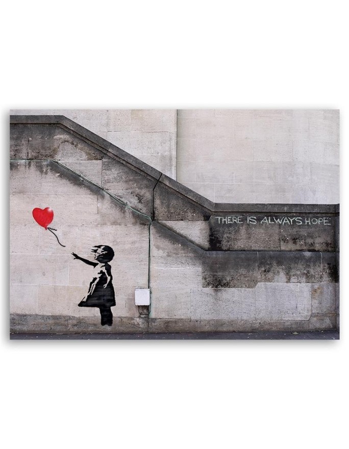 Youth wall art Canvas prints - Banksy mural Girl with balloon | FEEBY