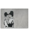 Modern Canvas painting for room - Kissing policemen mural Banksy | FEEBY
